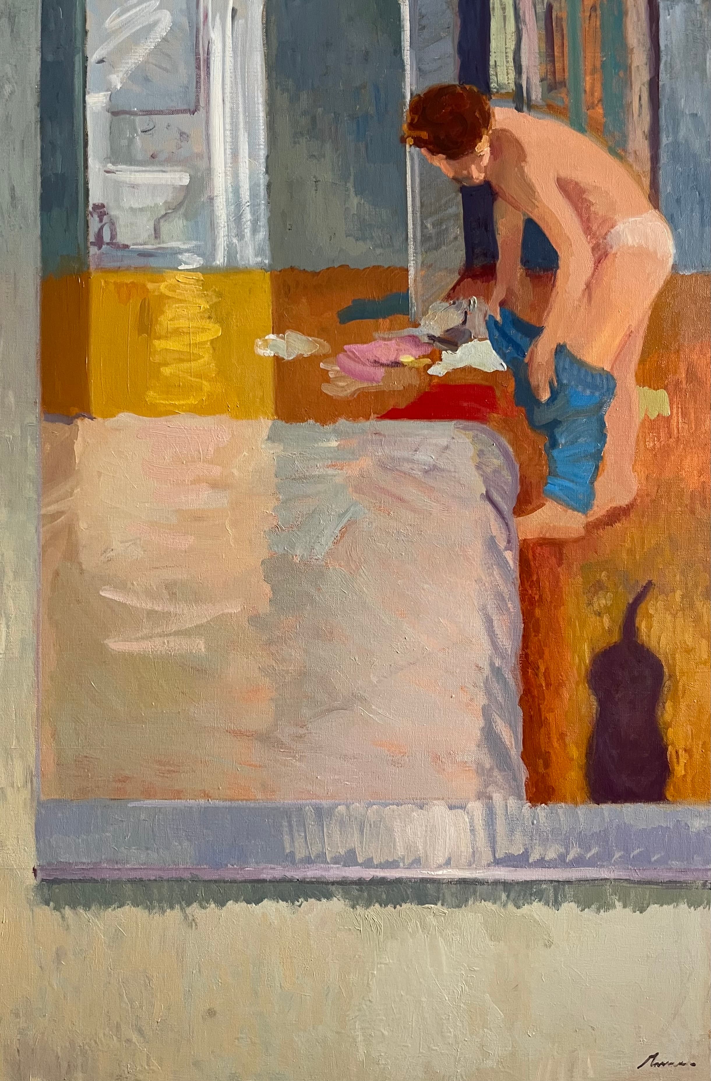No voy a salir hasta que no me vea guapo, Óleo sobre lienzo, 92 x 61 cm, 2025, Antonio Monereo