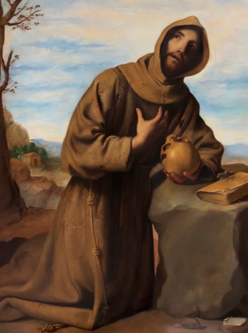 ZURBARÁN. San Francisco en Oración, Óleo sobre lienzo, 116 x 89 cm, 2023, Antonio Monereo