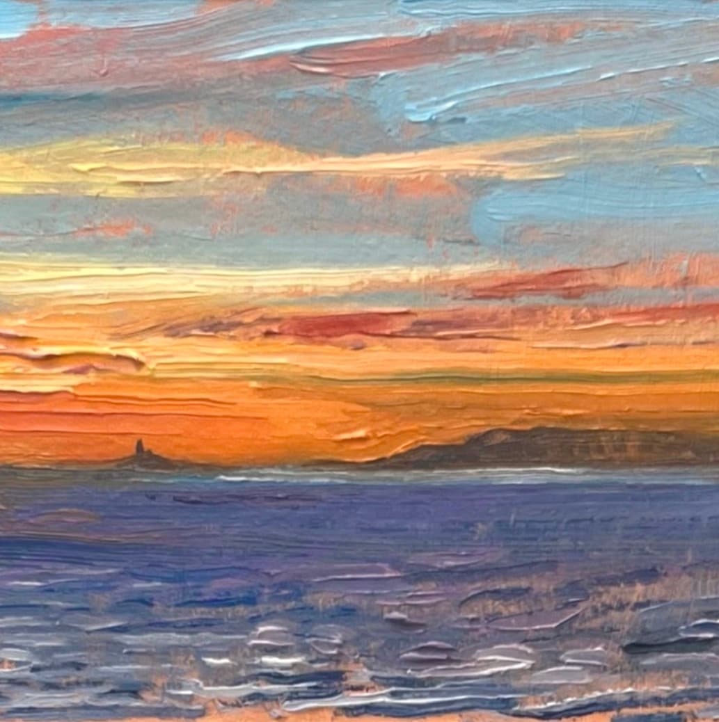 Vistas del cabo de Trafalgar (2 piezas), Óleo sobre cartón, 10 x 15 cm, 2025, Antonio Monereo